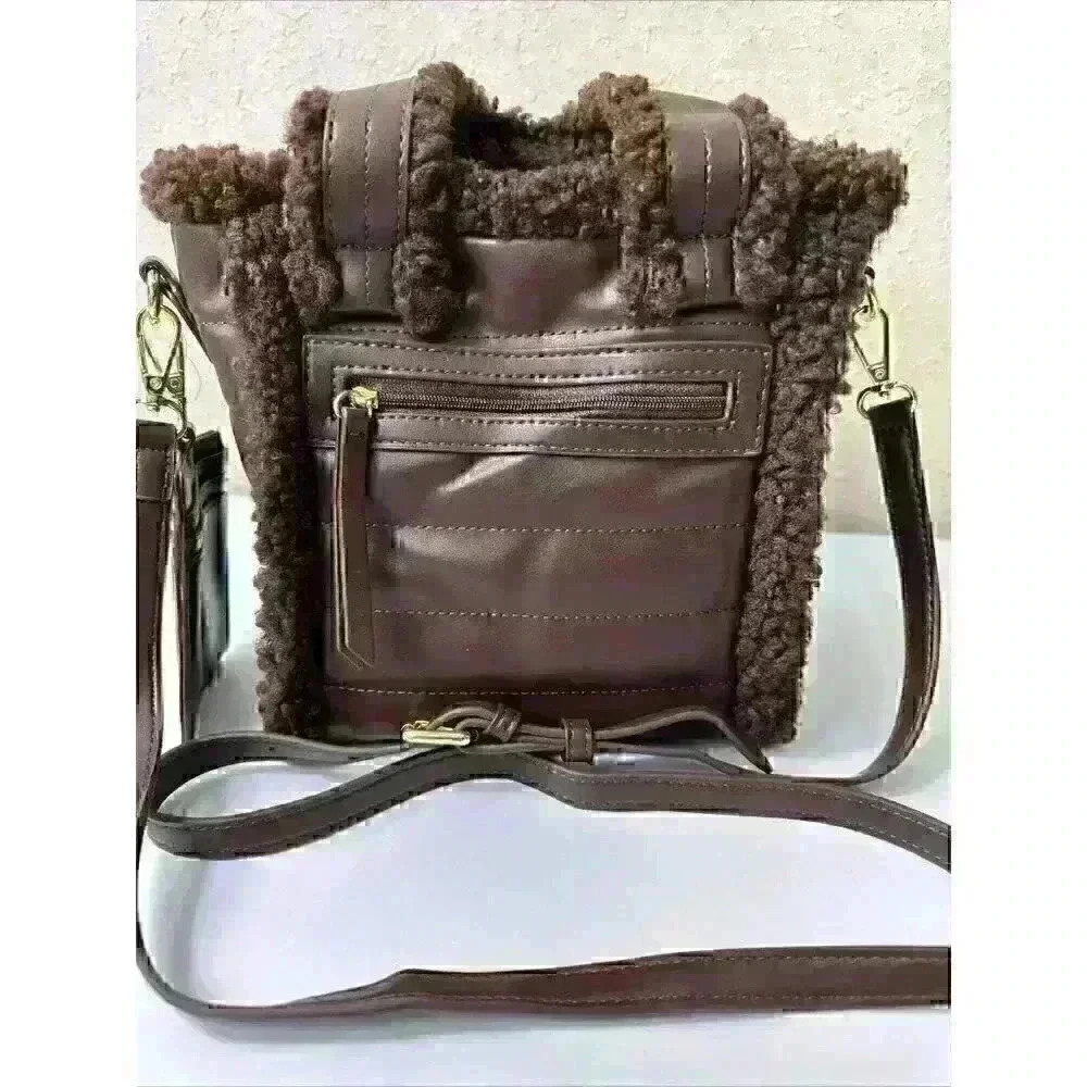 💥NWT Aspen Sherpa Mini Crossbody Bag & Card Holder Brown